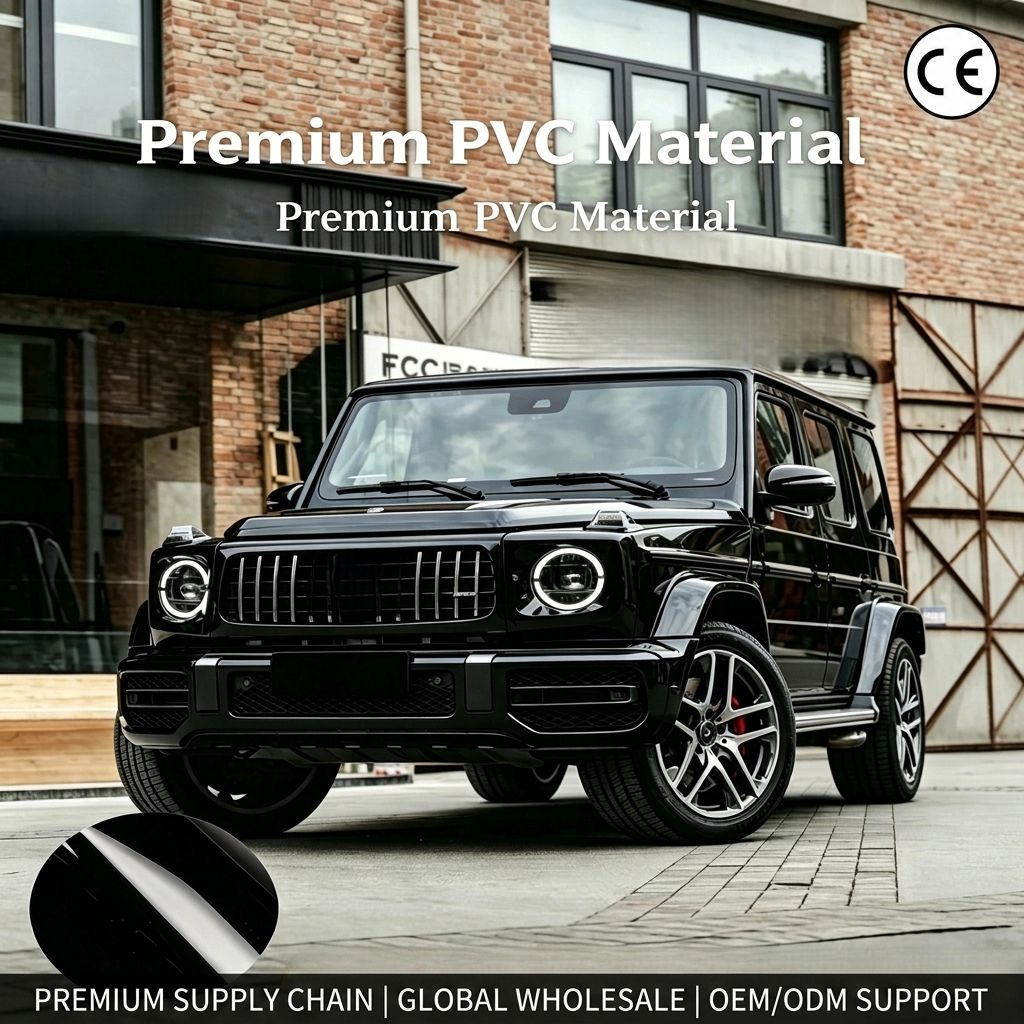 Glossy Black PVC Self Healing Automotive Vinyl Wrap Film Car Body Protection DIY Custom Styling