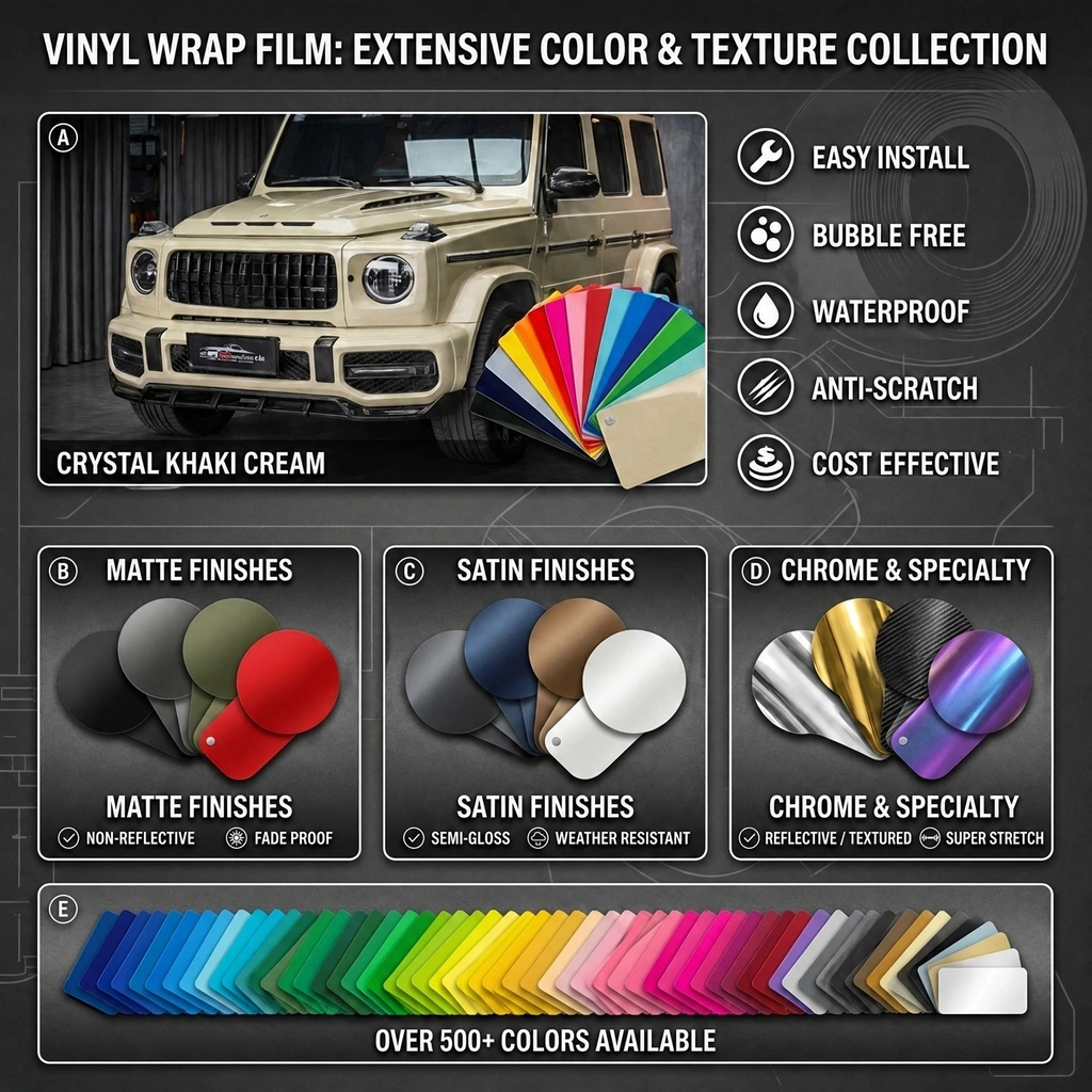 Glossy Black PVC Self Healing Automotive Vinyl Wrap Film Car Body Protection DIY Custom Styling