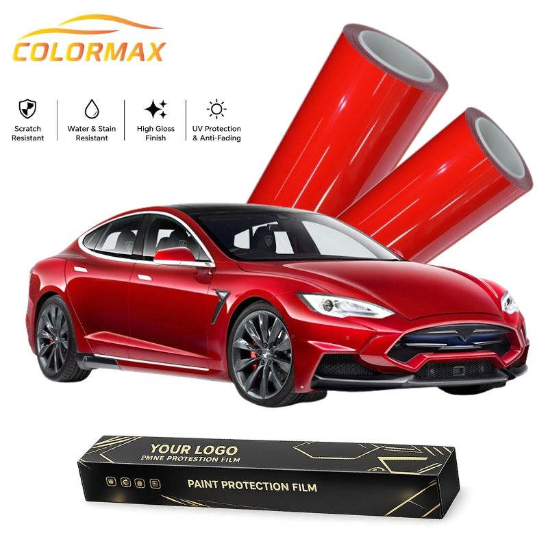 Red Vinyl Car Wrap Starlight Ruby Red PET Gloss Car Wrap Film Air Release Bubble Free Self Adhesive 1.52*17M Custom Wholesale