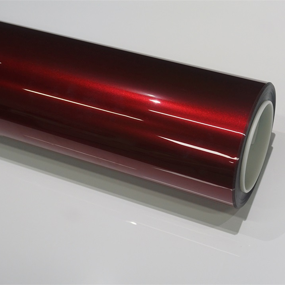 PET Car Wrap Vinyl Glossy Dragon Blood Red Air Release Bubble Free Color Change Film for Full Body Automotive Exterior Styling