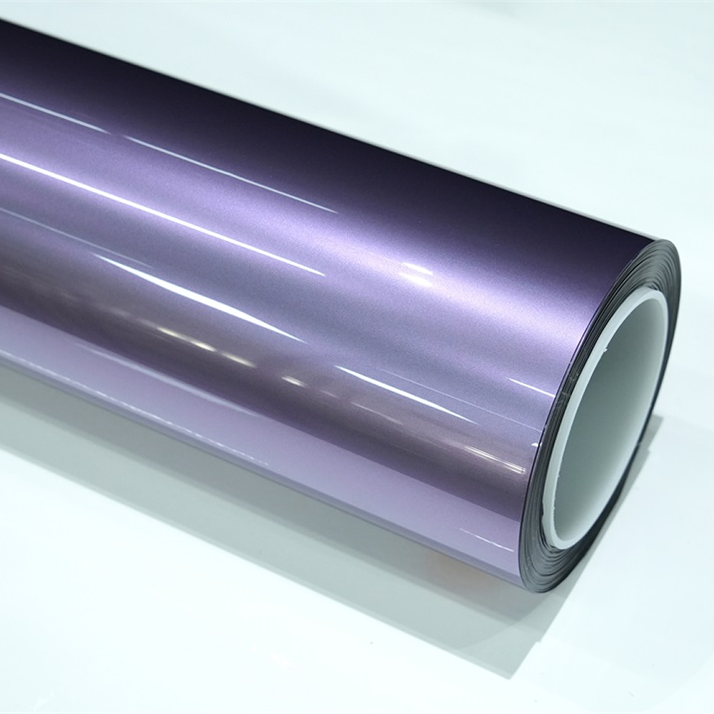 Wholesale PET Crystal Mirror Purple Stretchable Car Wrap Film Roll Full Body Automotive Surface Protection Vinyl