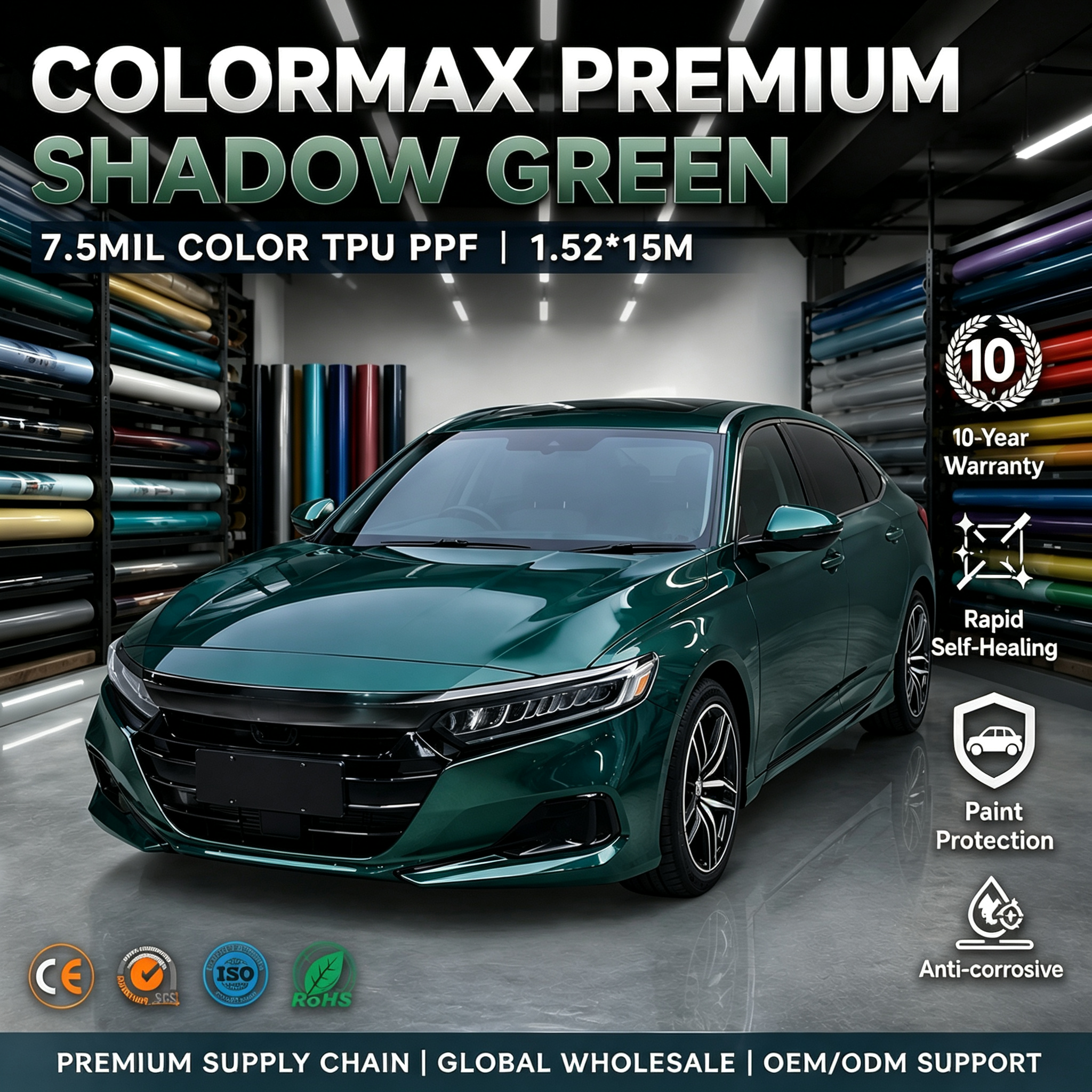 Shadow Green TPU PPF Color Vinyl Automotive Body Wrap