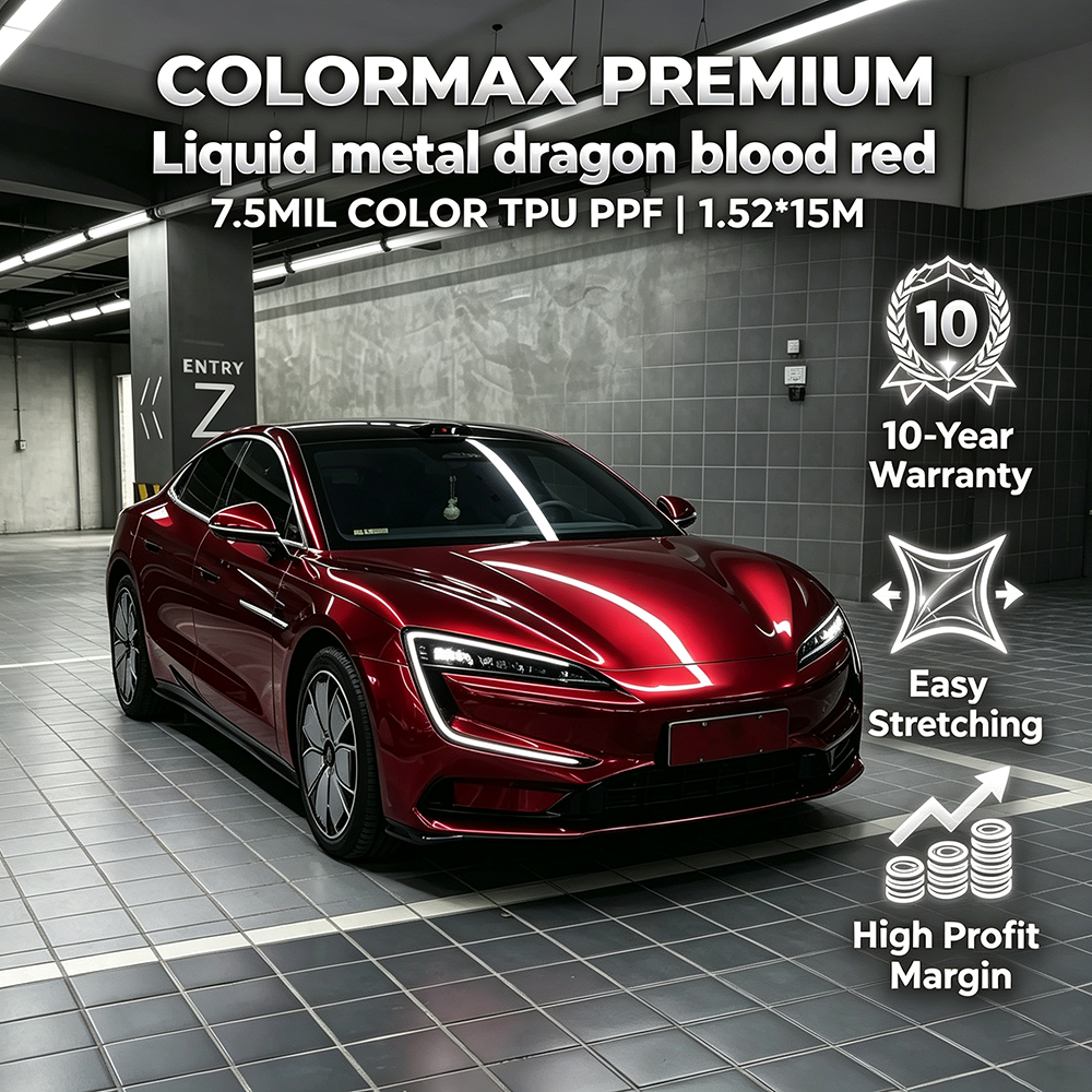Liquid metal dragon blood red Color TPU PPF