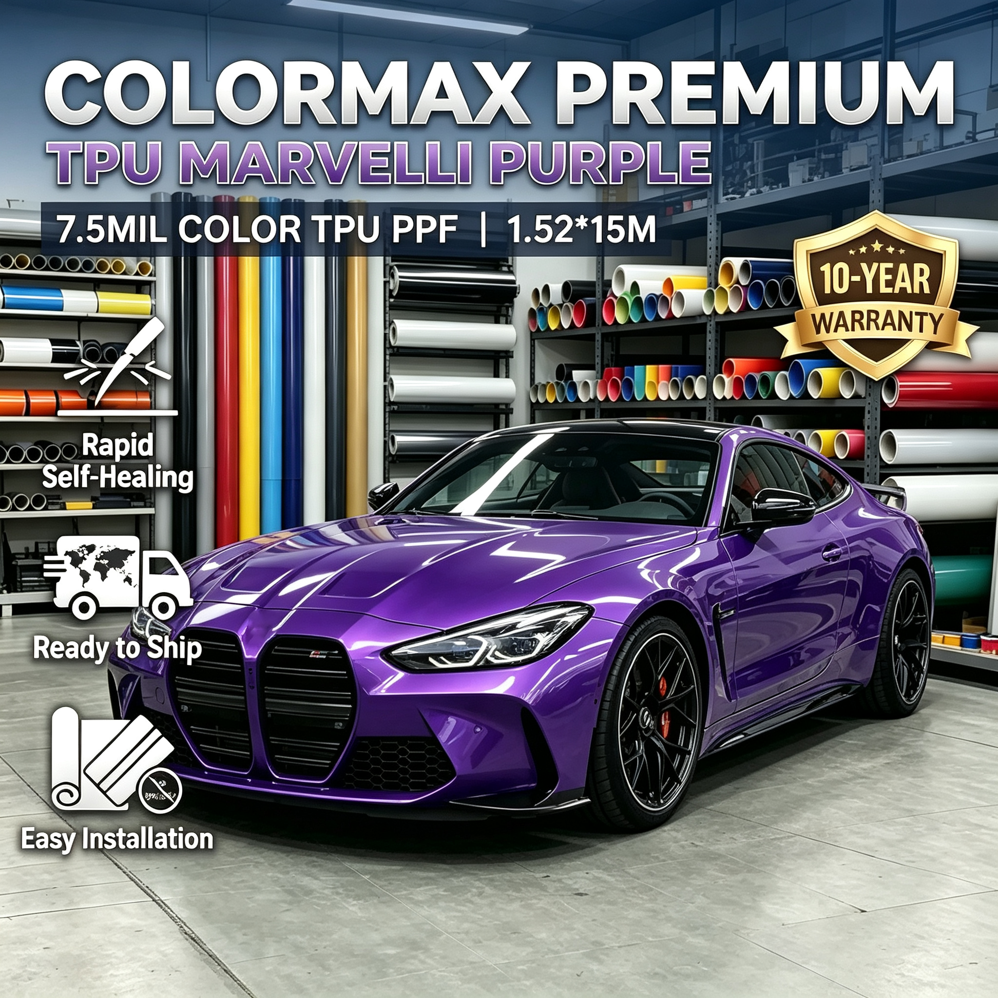 Marvelli Purple TPU Car Body Paint Protection Film
